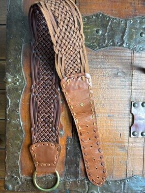 Rare Medieval Leather Braided Belt